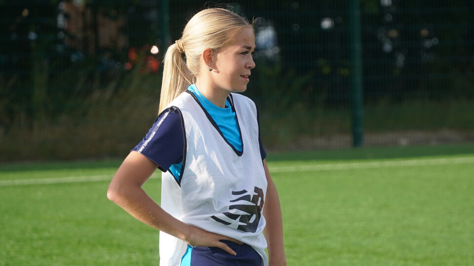 Grace Evans in training for Cardiff City FC Women