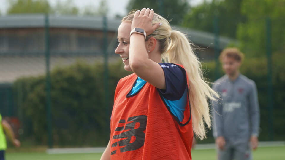 Kerry Walklett in training for Cardiff City FC Women