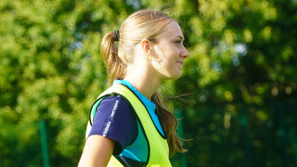 Lucy Malin in training for Cardiff City FC Women
