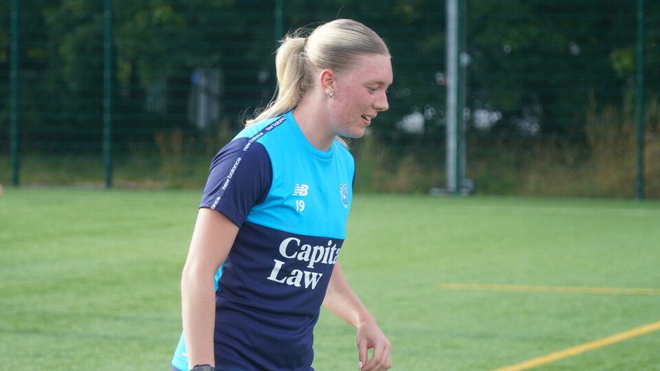 Madison Lloyd in training for Cardiff City FC Women