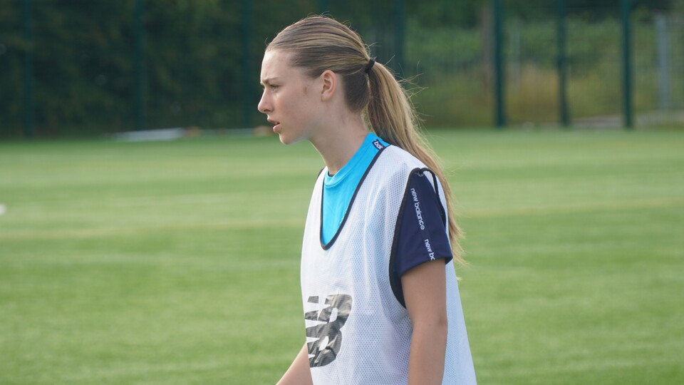 Scarlett Baker-Perry in training for Cardiff City FC Women
