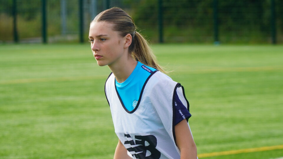 Scarlett Baker-Perry in training for Cardiff City FC Women