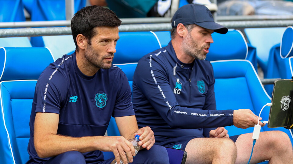 Brian Barry-Murphy in the dugout at Cardiff City Stadium