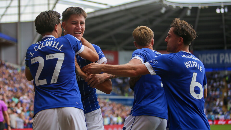 Cardiff City FC celebrate scoring