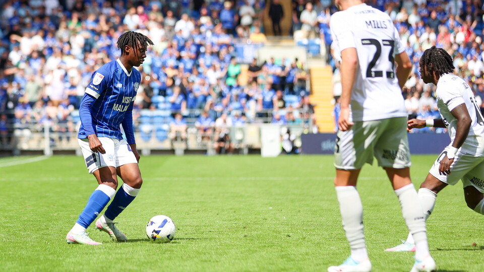 Ronan Kpakio in action for Cardiff City FC