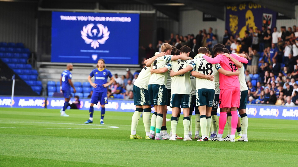 The Bluebirds get ready at AFC Wimbledon...