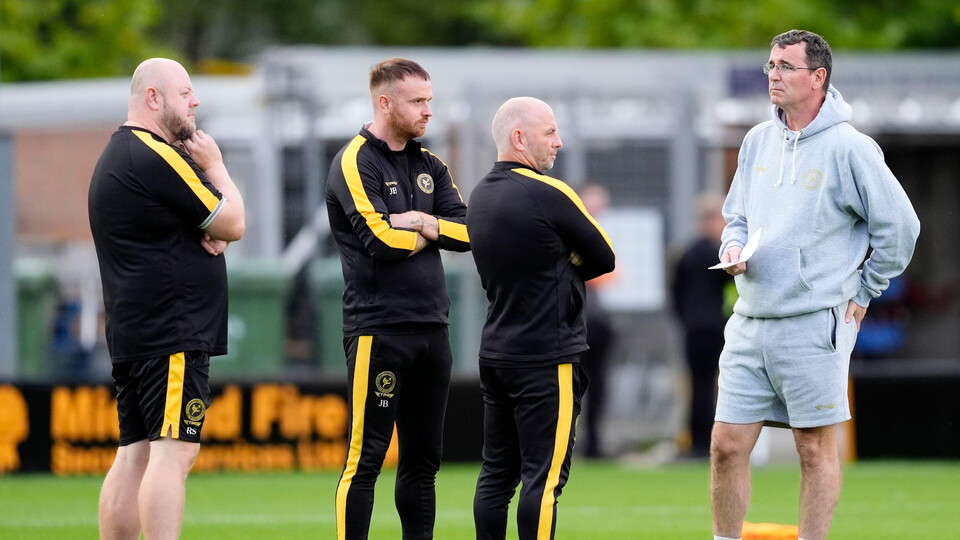 Gary Bowyer and his Burton Albion staff.
