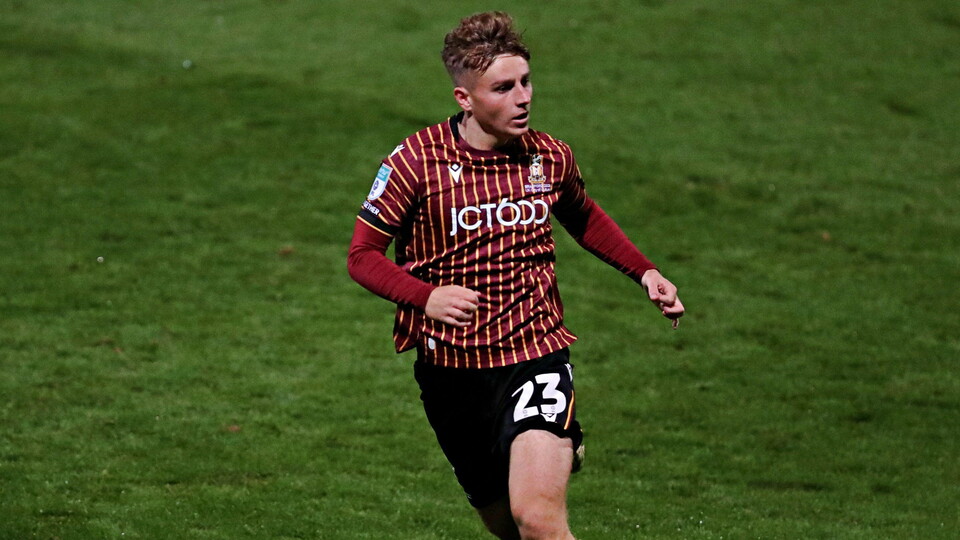 Bobby Pointon in action for Bradford City.