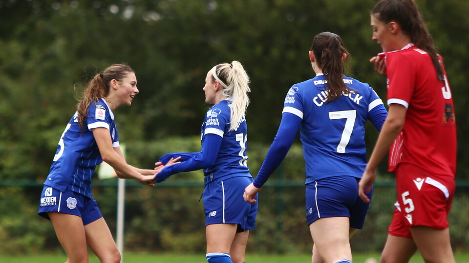 City celebrate a confident win against Briton Ferry Llansawel.