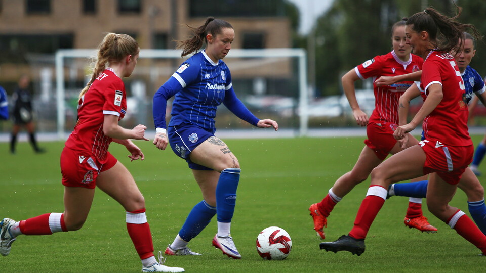The Bluebirds in action against Briton Ferry Llansawel.