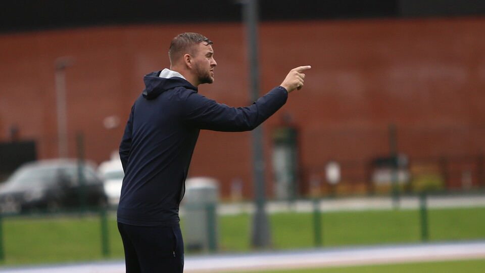 Iain Darbyshire on the touchline at Cardiff International Sports Campus.