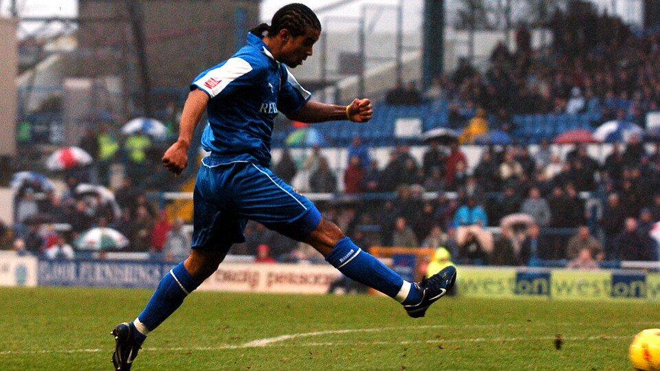 Richard Langley in action for City.