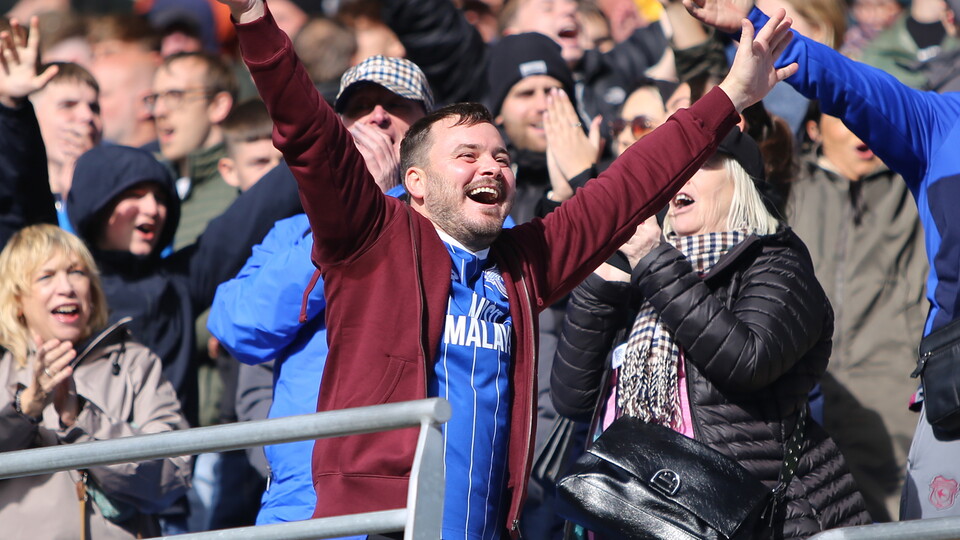 Cardiff City FC fans celebrate