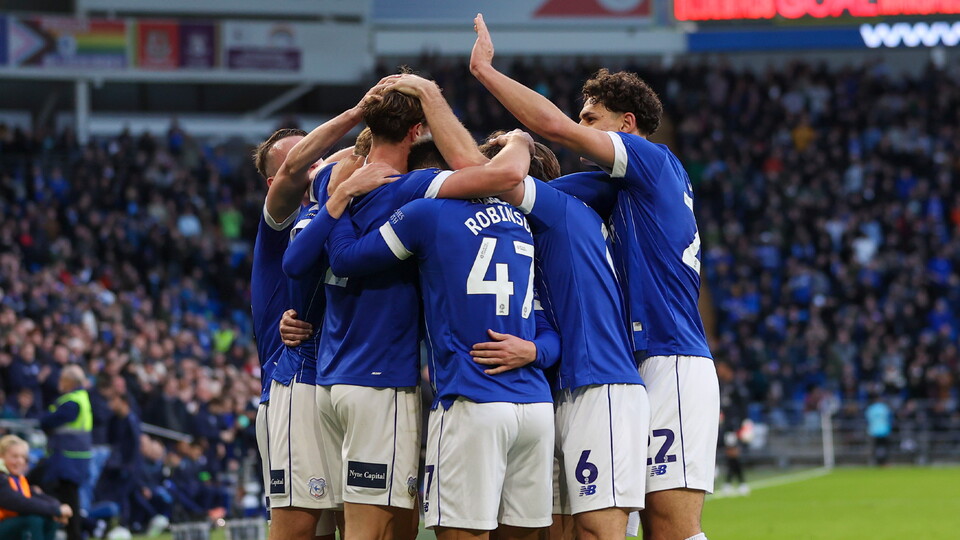 Cardiff City FC celebrate scoring