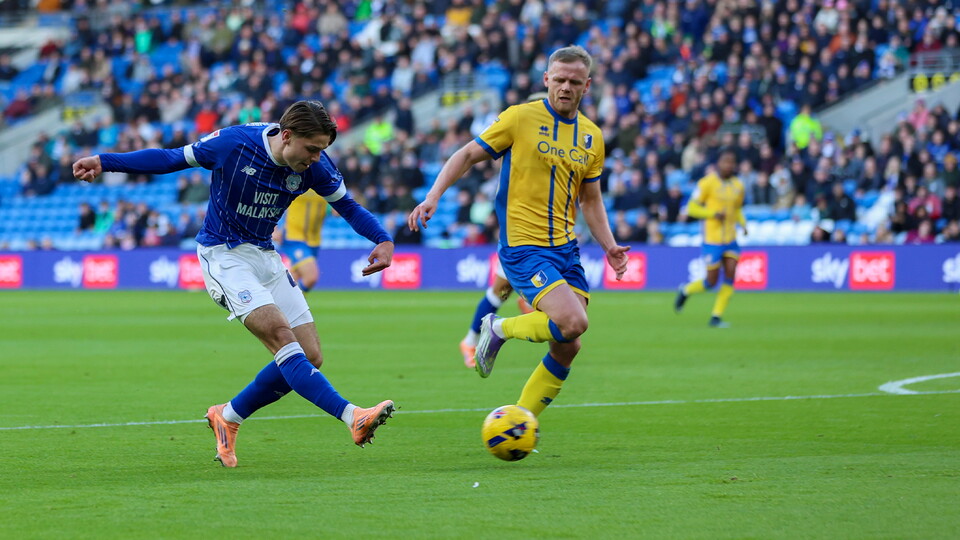 Cian Ashford in action for Cardiff City FC