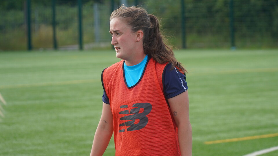 Amy Long in training for Cardiff City FC Women