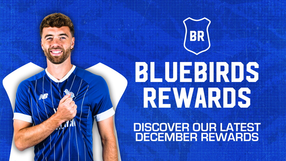 Bluebirds Rewards logo along with a photo of Calum Chambers.