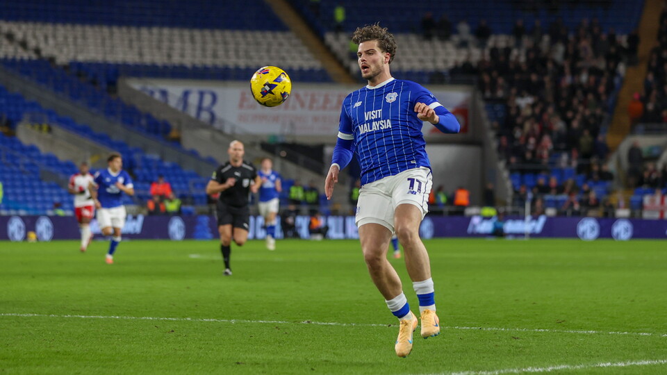 Ollie Tanner in action for Cardiff City FC