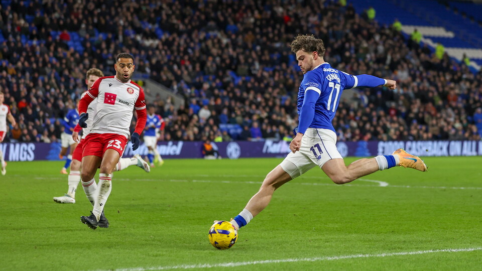 Ollie Tanner in action for Cardiff City FC