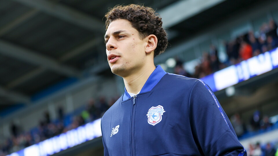 Yousef Salech walks out at Cardiff City Stadium