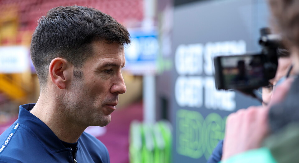 City boss Brian Barry-Murphy at full-time at Bradford City.