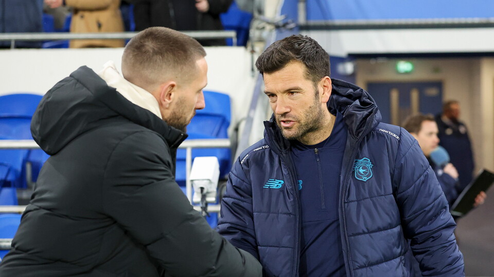 Brian Barry-Murphy on the touchline at Cardiff City Stadium