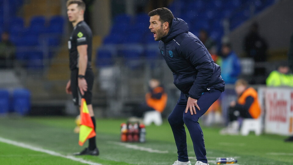 Brian Barry-Murphy on the touchline at Cardiff City Stadium