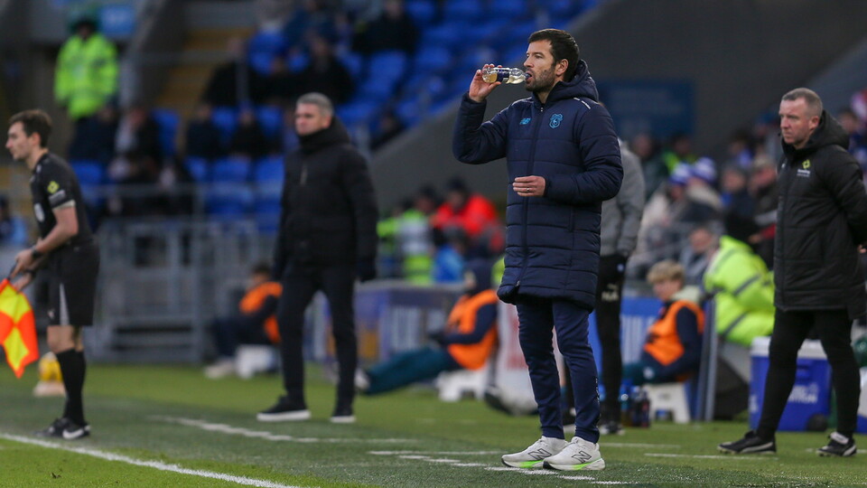 Brian Barry-Murphy on the touchline at Cardiff City Stadium