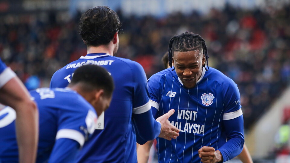 Gabriel Osho celebrates