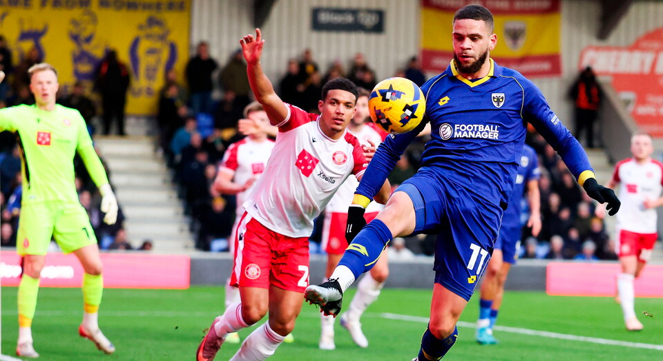 Marcus Browne in action for AFC Wimbledon.