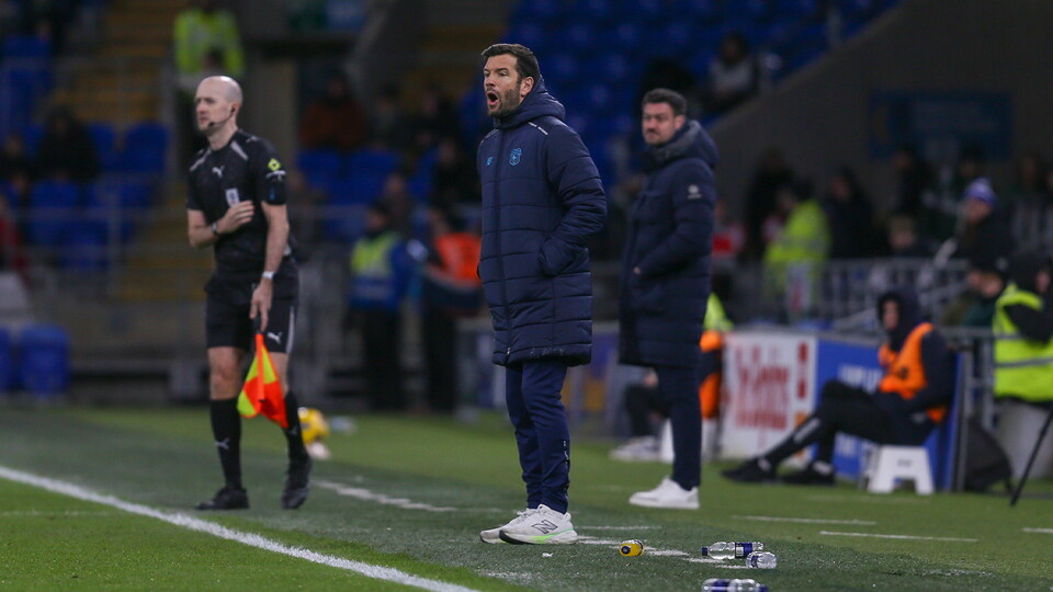 Brian Barry-Murphy on the touchline at Cardiff City Stadium