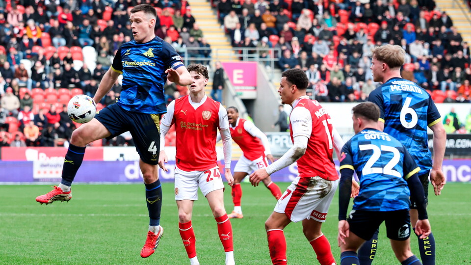 Doncaster Rovers in action against Rotherham United.