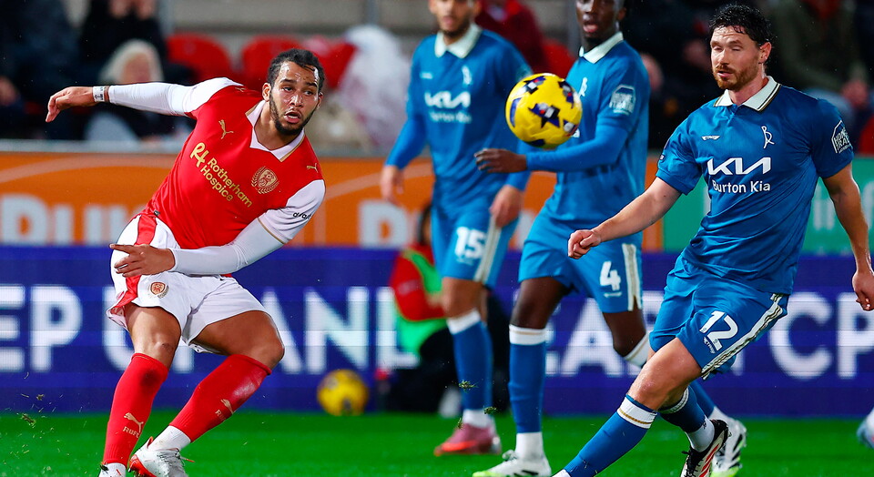 Sam Nombe in action for Rotherham United earlier this season.