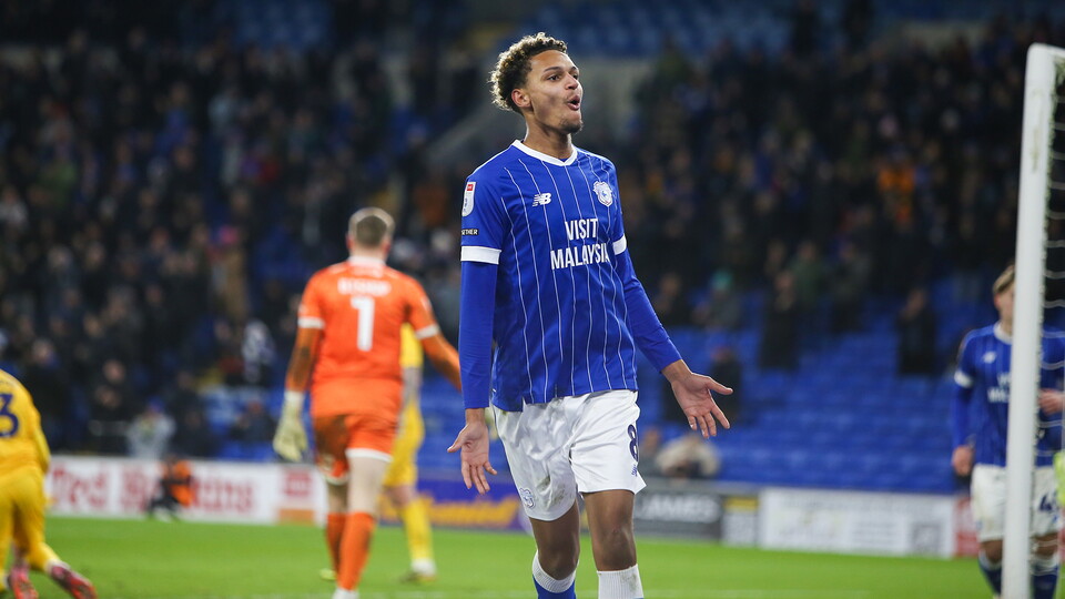 Omari Kellyman in action for Cardiff City FC