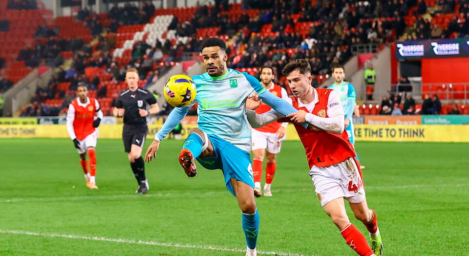 Rotherham United in action against Northampton Town.