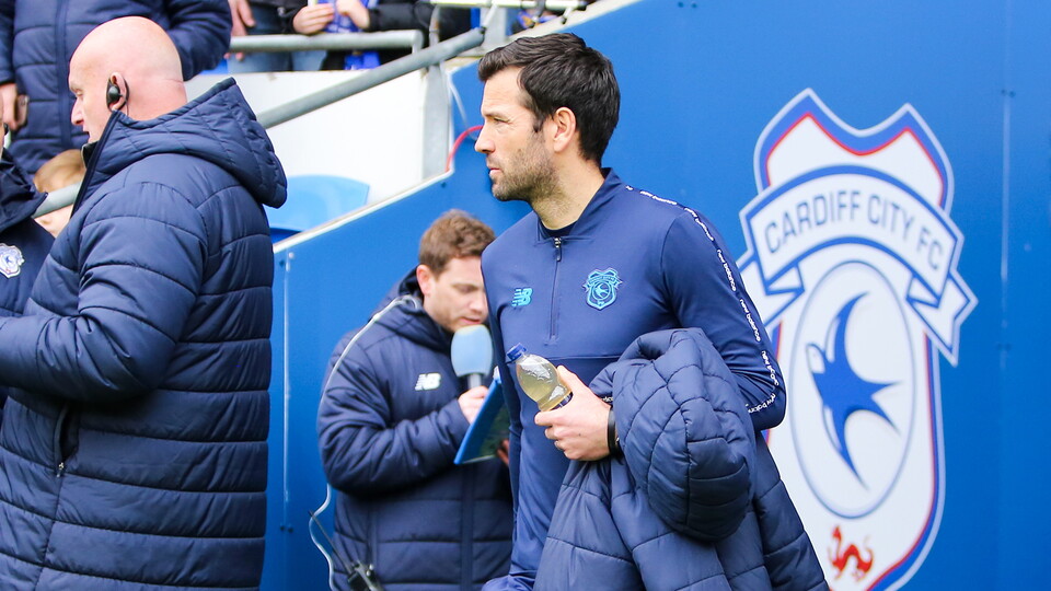 Brian Barry-Murphy on the touchline at Cardiff City Stadium