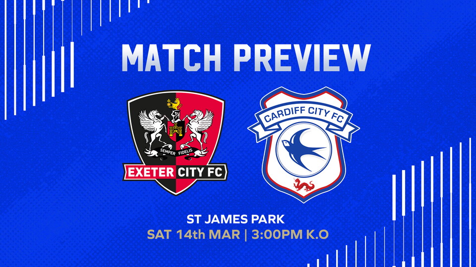 Exeter City host the Bluebirds this weekend.