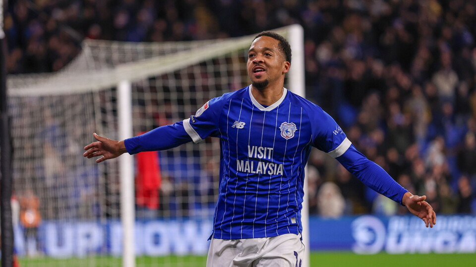 Chris Willock celebrates his goals against Barnsley.