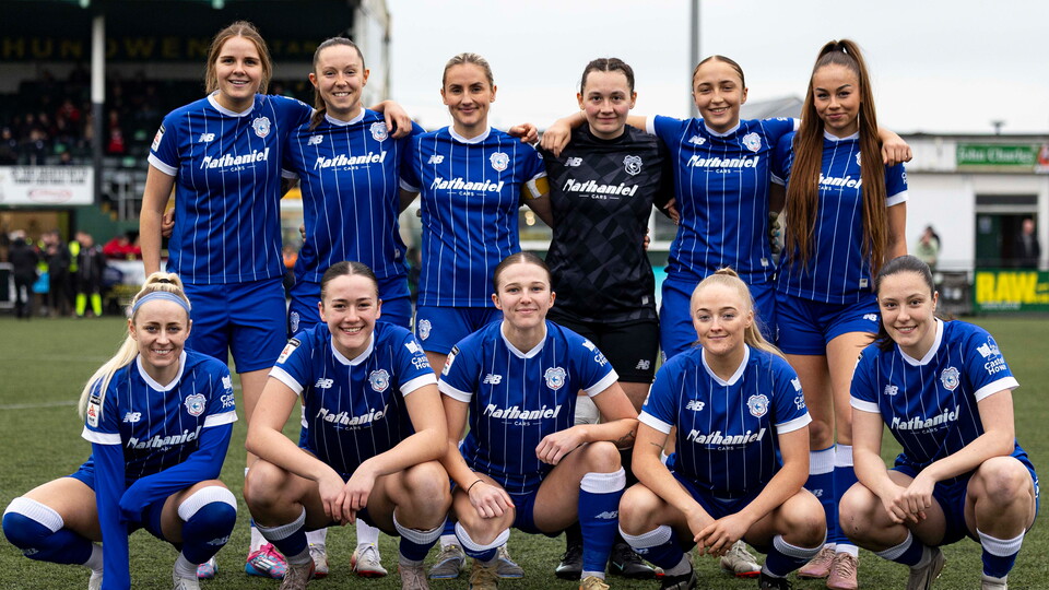 The Bluebirds line-up before their semi-final clash with Wrexham.