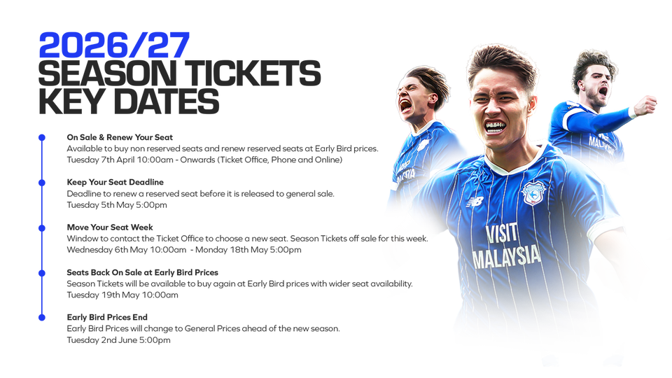 2026/27 Cardiff City Season Tickets
