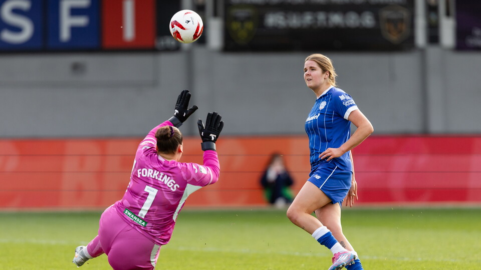 Fiona Barry gets City back in the game against Swansea City.