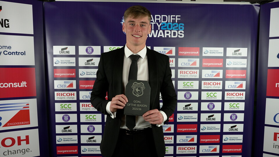 Dylan Lawlor holds his Goal of the Season award.