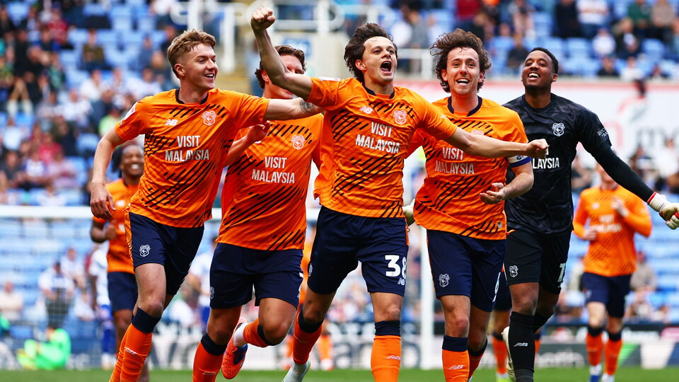 Perry Ng celebrates his goal against Reading.