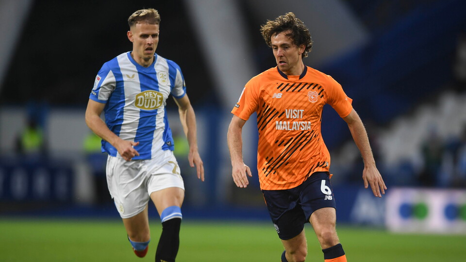 Ryan Wintle in action for City at Huddersfield Town.