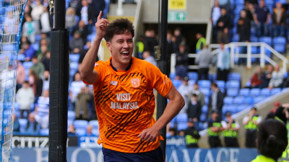 Rubin celebrates his goal against Reading.