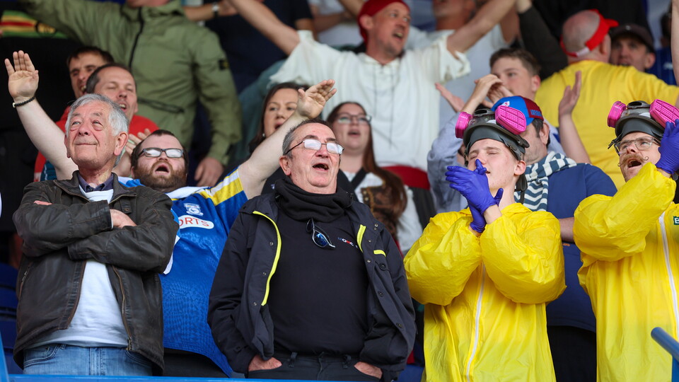 Cardiff City supporters at Mansfield Town