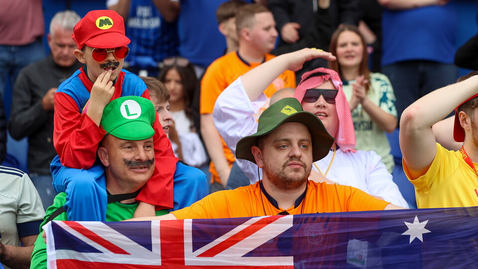 Cardiff City supporters at Mansfield Town