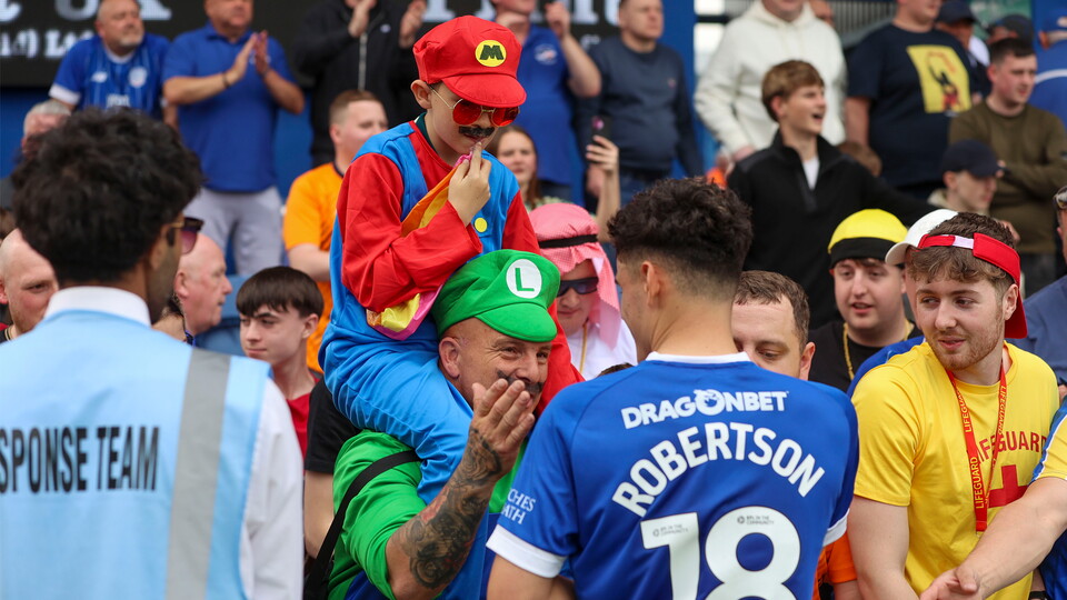 Cardiff City supporters at Mansfield Town