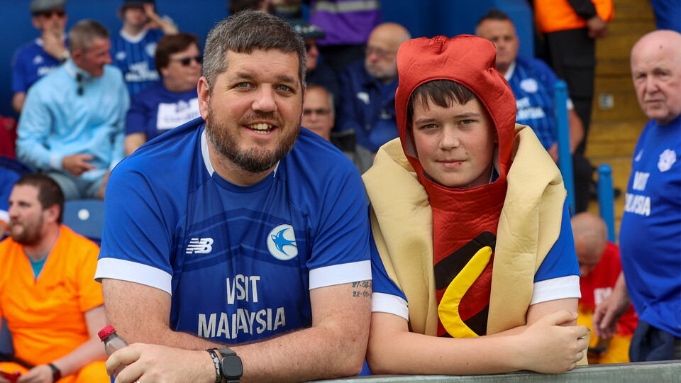 Cardiff City supporters at Mansfield Town