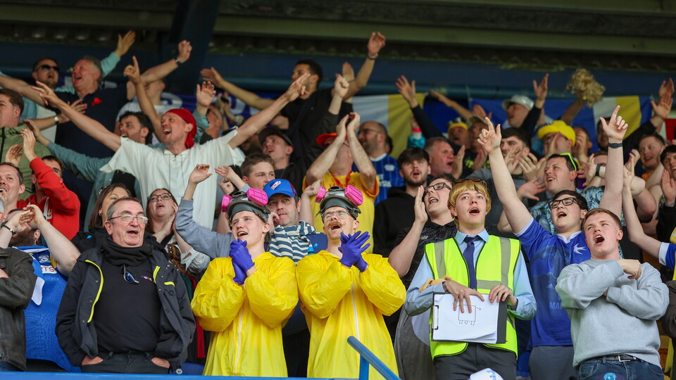 Cardiff City supporters at Mansfield Town